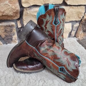 Ariat Brown and Blue Heeled Boots